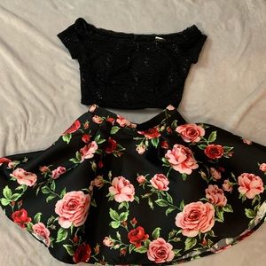 Two piece floral dress